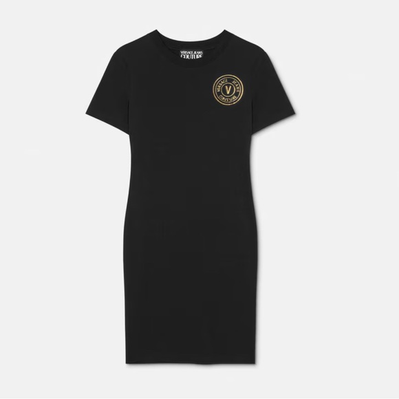 Versace V-EMBLEM LOGO T-SHIRT DRESS - Picture 6 of 8